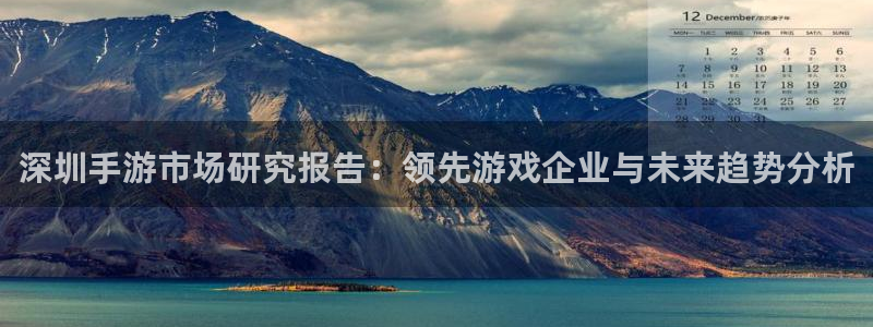 93299;com星空娱乐：深圳手游市场研究报告：领先游戏企